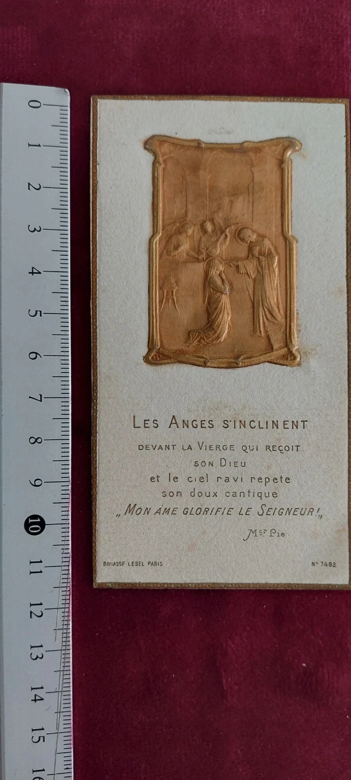Image Pieuse Ancienne Gauffrage Relief Bouasse-Lebel Paris - Fin XIXe / Époque 1900 – photo 3